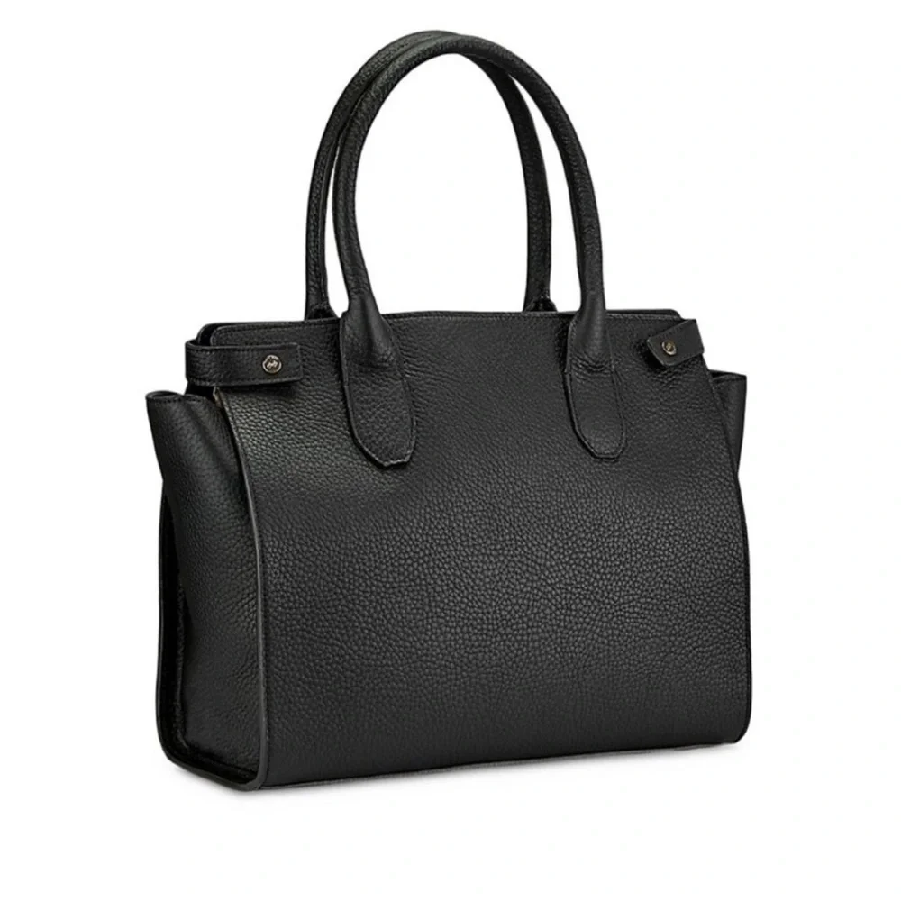 GiGi New York Classic Black Leather Satchel